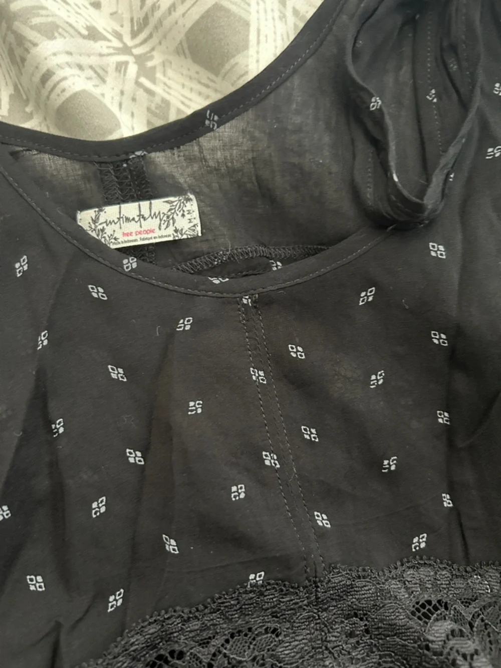 Free People Black Lace-Trim Slip Chemise - Picture 5 of 5